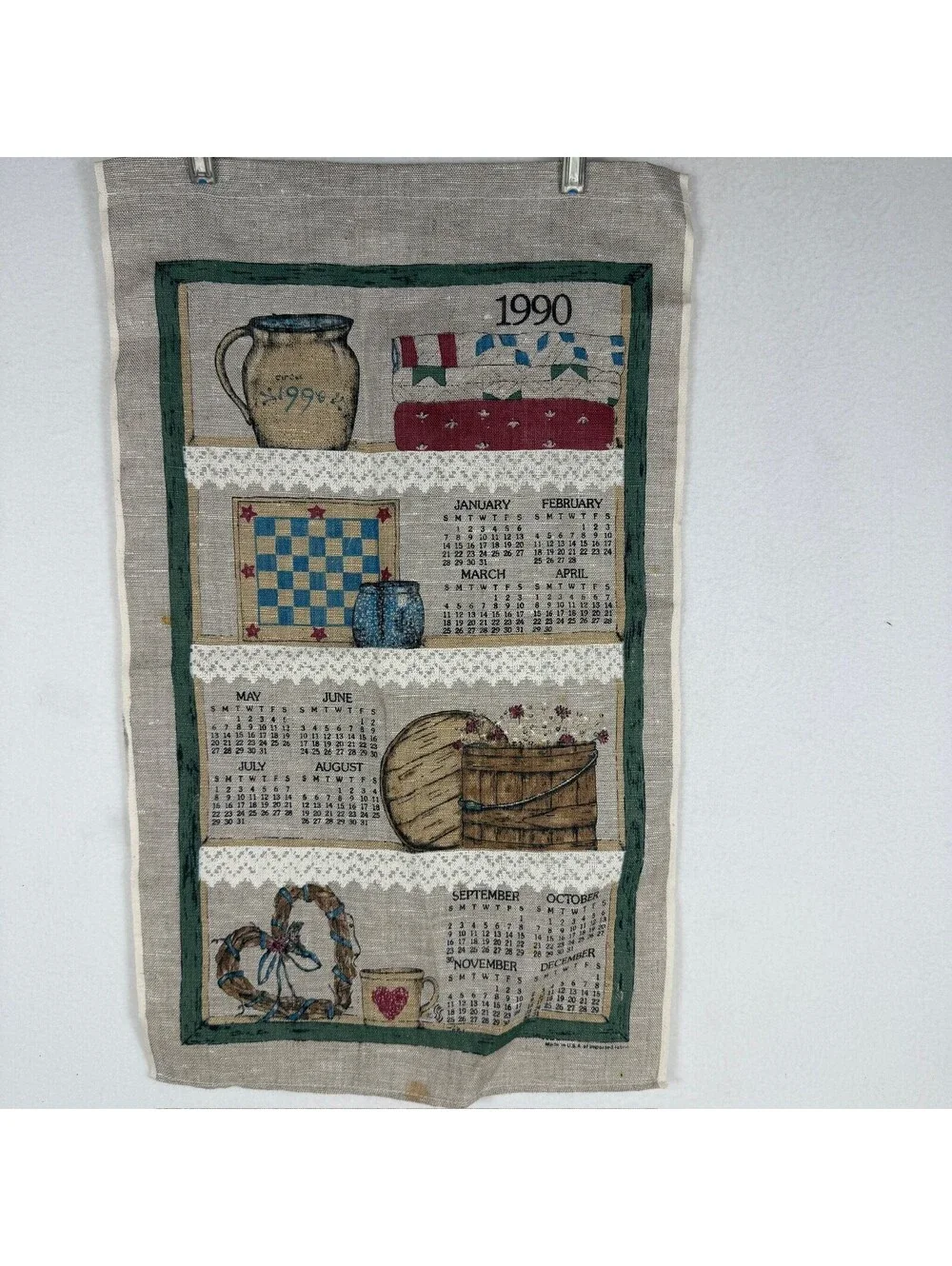 Lot of 18 Vintage Kay Dee Designs Linen Calendar Tea Towels 1980-2002 Collectibl